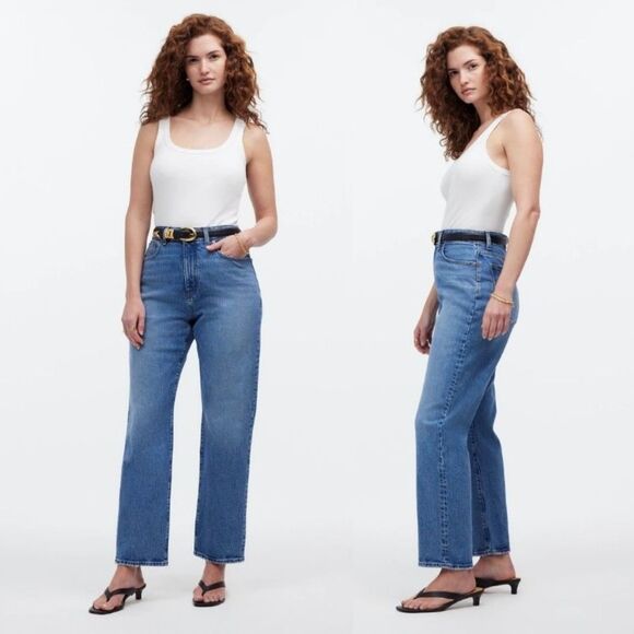 NWT Madewell The Petite Curvy '90s Straight Crop Jeans in Hazeldell Wash Size 24 - Picture 1 of 16